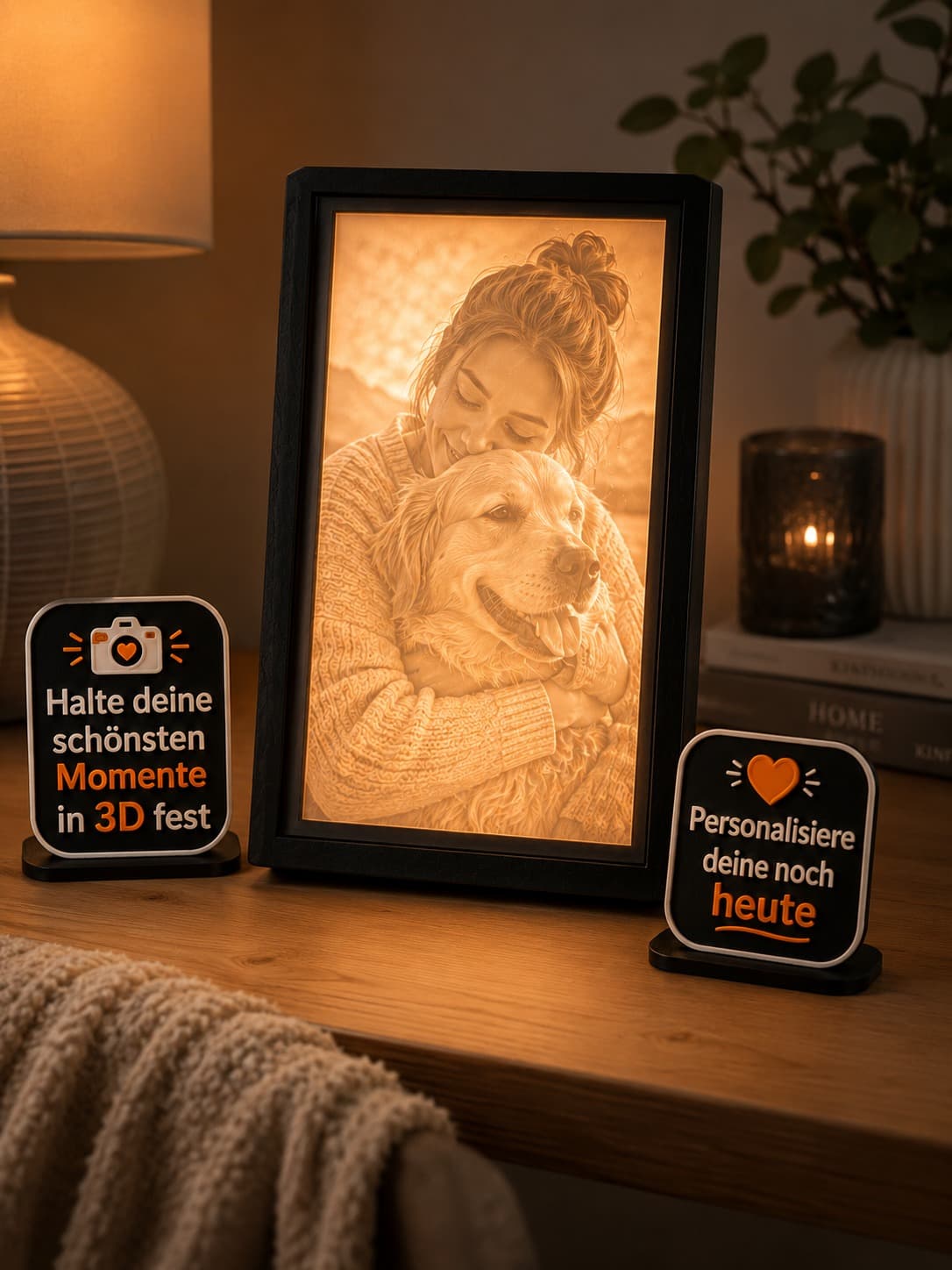 Personalisierte 3D-Lithophan Fotolampe 1